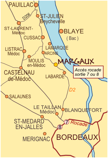 Situation géographique de Margaux
